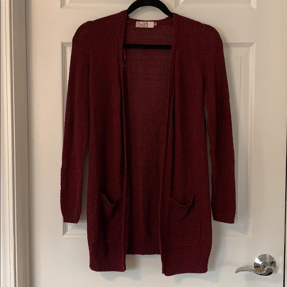 Burgundy cardigan
